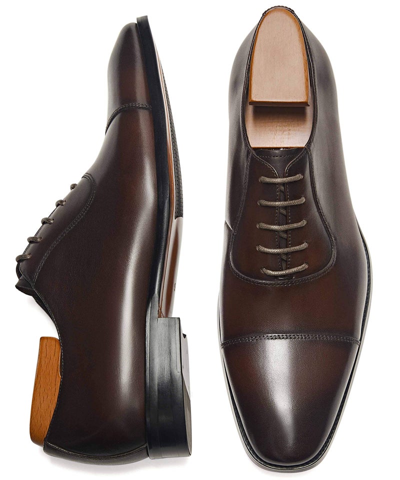 FRASOICUS Menâ€™s Dress Oxford Formal Shoes LeatherBusiness Shoes for Men Dark Brown - Image 3